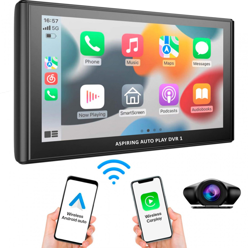 Автомобильный монитор Aspiring Auto Play DVR 1, CarPlay, Android auto