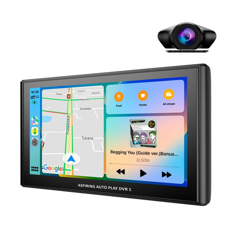 Автомобильный монитор Aspiring Auto Play DVR 1, CarPlay, Android auto