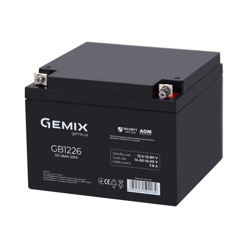 Акумуляторна батарея Gemix GB1226 AGM 12V 26Ah