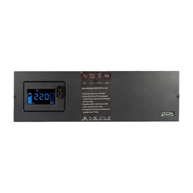ДБЖ Powercom KIN-3000AP RM (3U), 2400 Вт, 8 х IEC, AVR, LCD