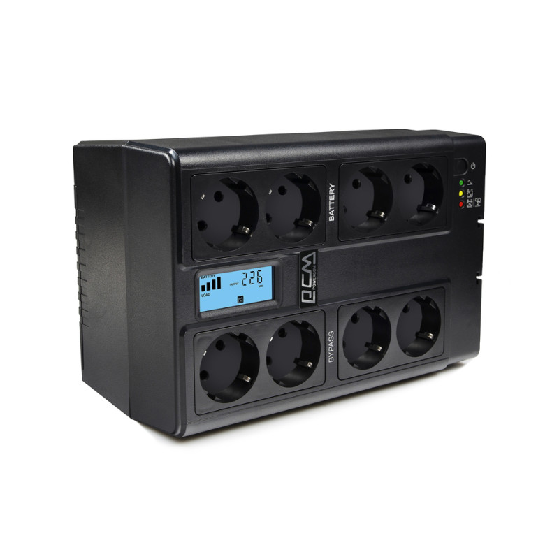 ДБЖ Powercom CUB-1000N LCD, 550 Вт, 8хEURO Schuko, USB