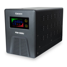 ДБЖ Gemix PSN-1200U LCD, 1200ВА/800Вт, 7/13/18A, 3xEURO Schuko